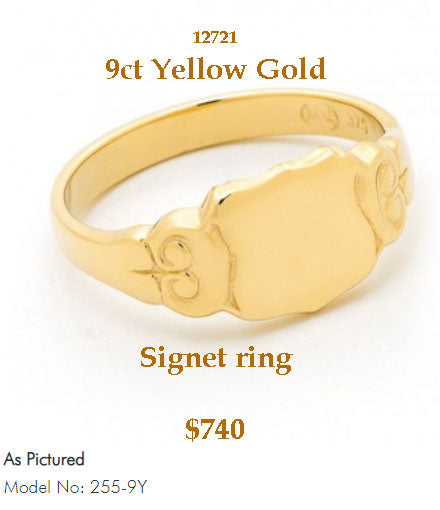 Signet ring in 9ct gold