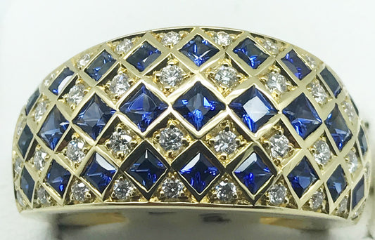 Sapphire and diamond ladies dress ring.