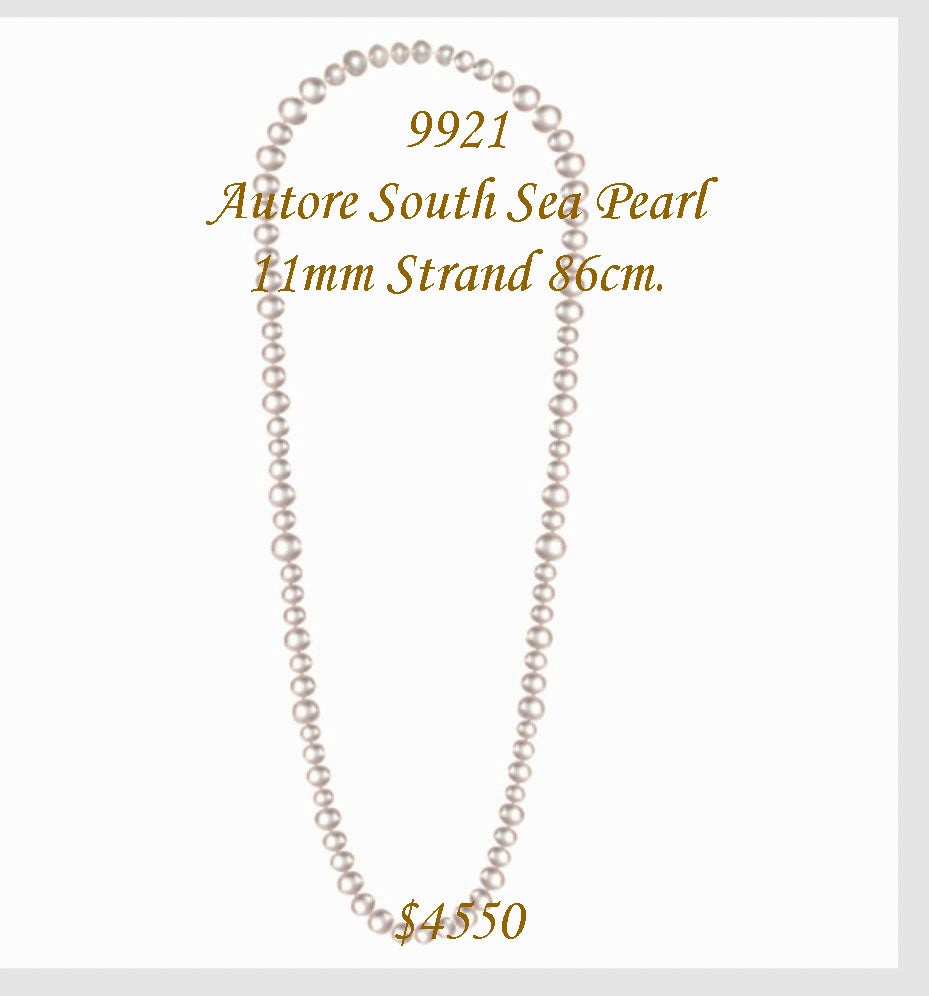 Autore Australian South Sea Pearl strand 8-14mm.